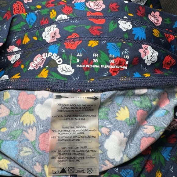 The Upside Royal Garden Floral Ruffle Midi Yoga Pants & Ballet Bra Set Size 6 - Picture 13 of 16